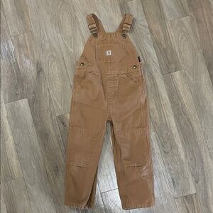 Carhartt Kids Tan Canvas Overalls with Reinforced Knees